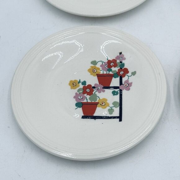 Vintage Edwin Knowles Penthouse Plant Stand Small Plate Set / Lot of 4 - Picture 4 of 8